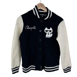 Karl Lagerfeld Paris Choupette Cat Varsity Jacket Spell Out Size S